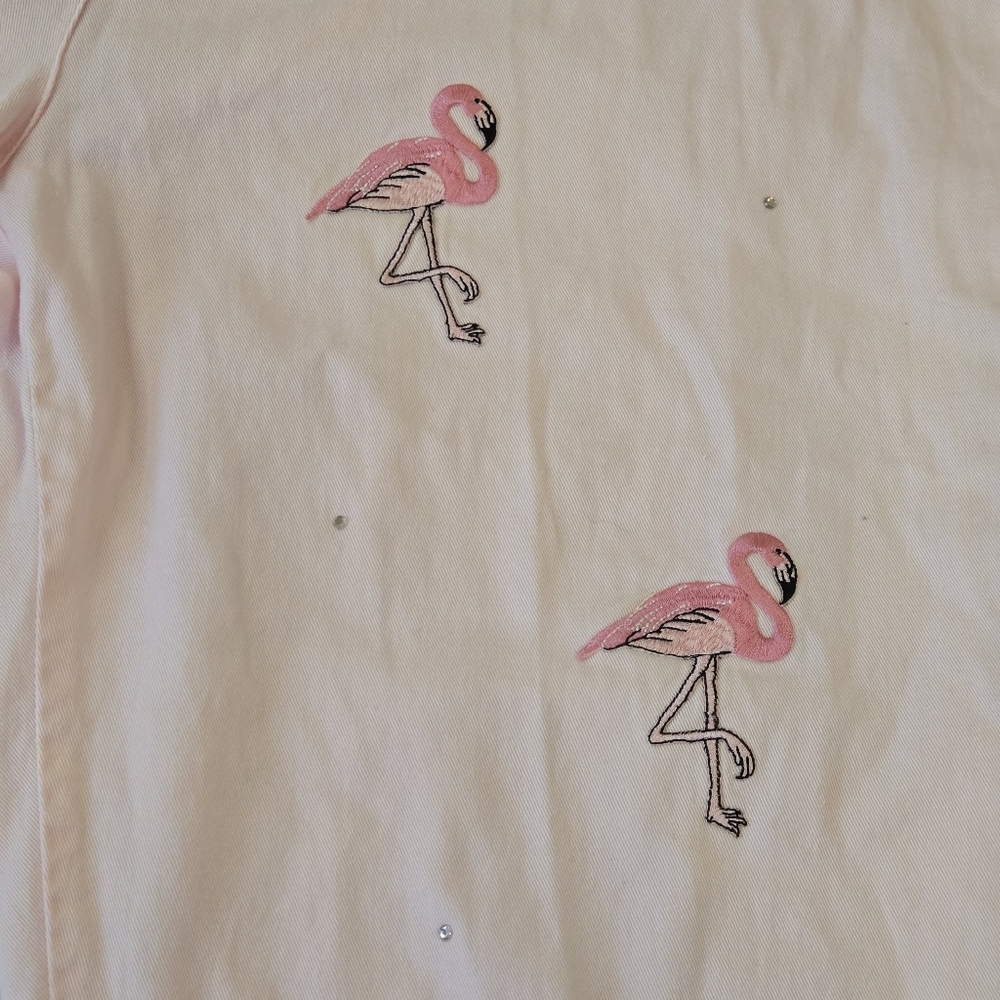 Pink Flamingo and Rhinestone Pants XL - Picture 4 of 15
